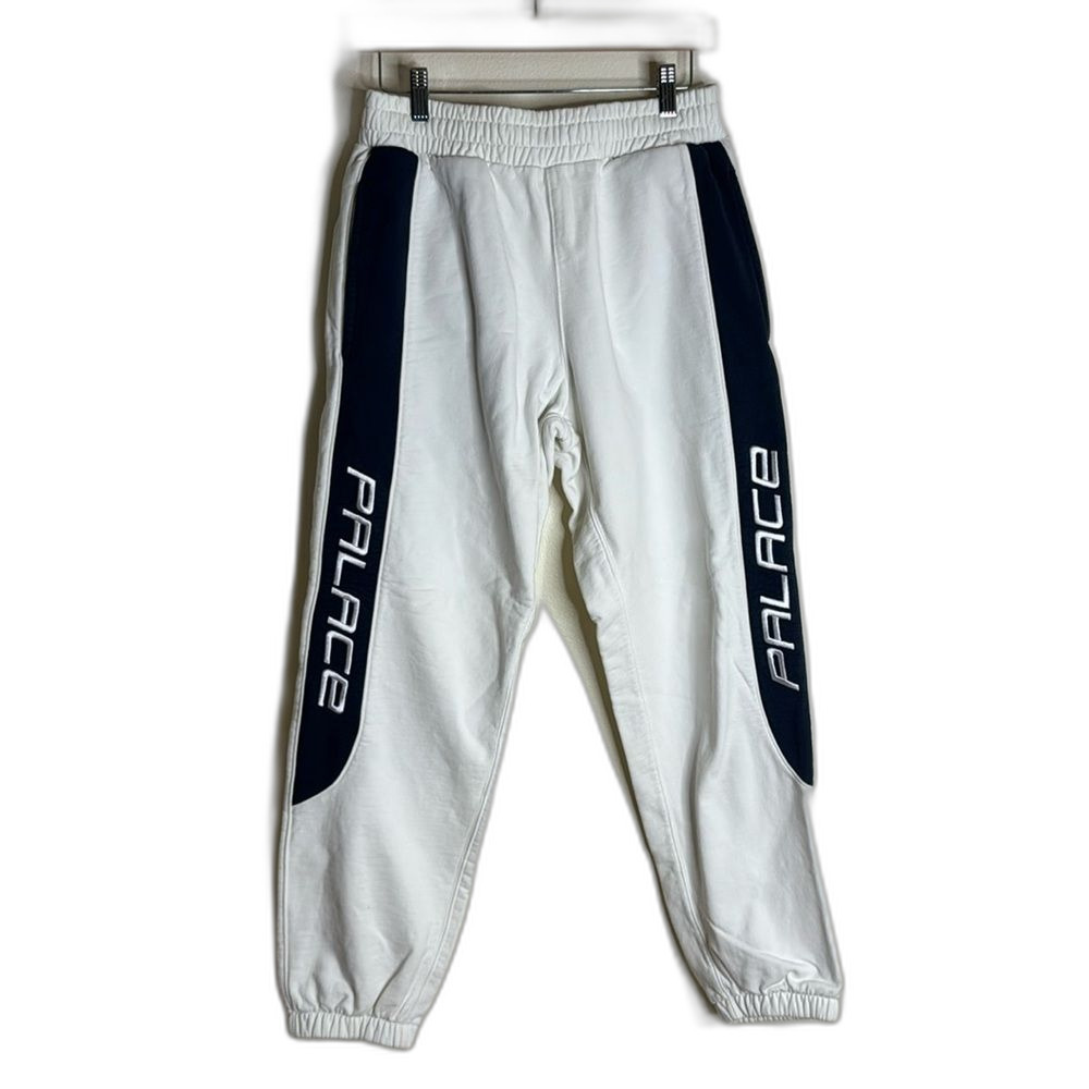 Palace Men's Sofa Surfer Jogger Pants Cotton White Blue Size Small